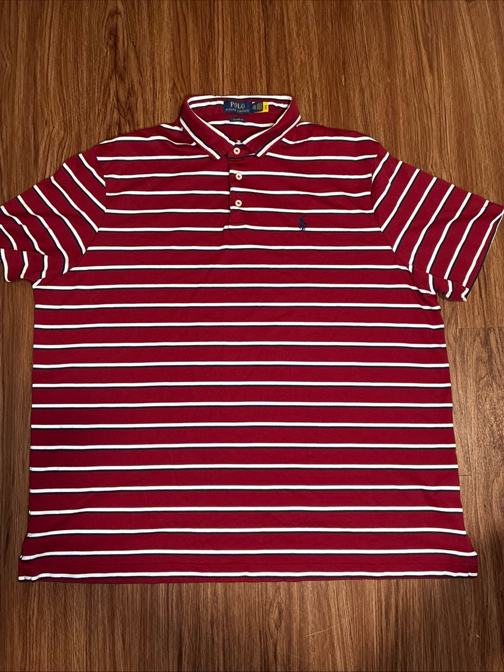 Ralph Lauren Red & White Striped Polo Shirt
